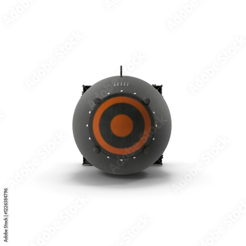 3D realistic PNG atomic nuclear bomb isolated on a white background. B 41 Nuclear weapon, Atomic rocket air bomb, Soviet Thermonuclear Bomb