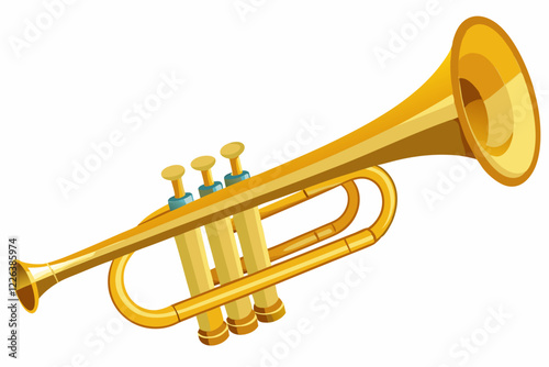 trumpet isolated on white background