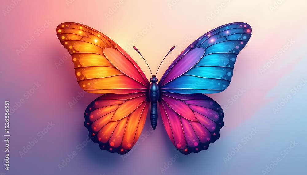 Obraz premium Gradient Butterfly Wings Abstract