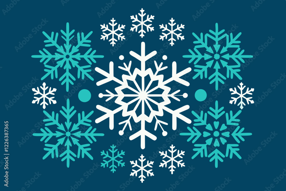 Fototapeta premium Snow flakes set