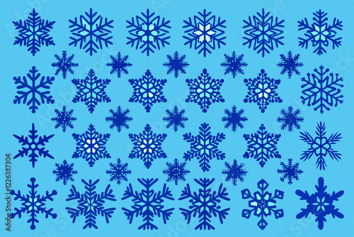 Snow flakes set