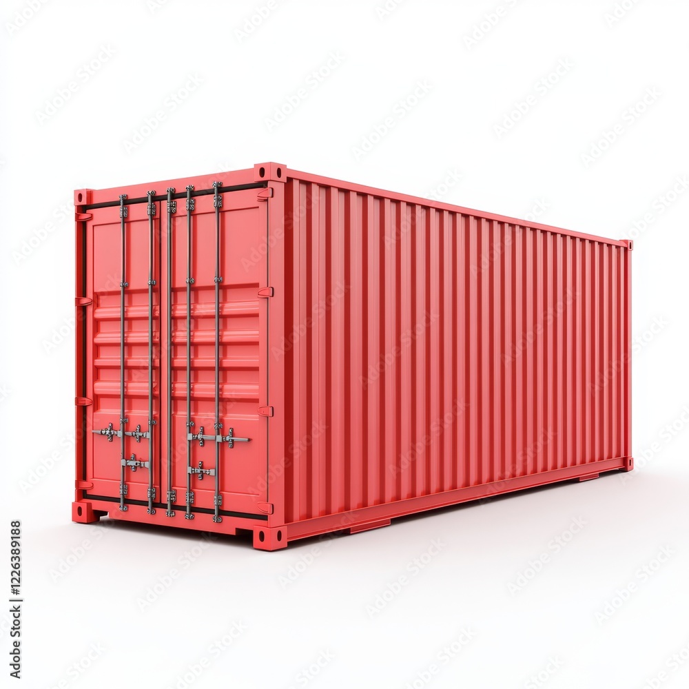Red shipping container isolated on white background. (3) Red shipping container isolated on white background. (3)