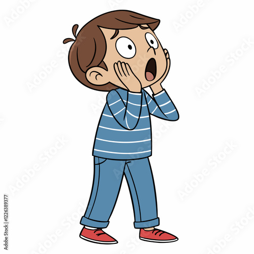 Astonished Boy Cartoon Illustration