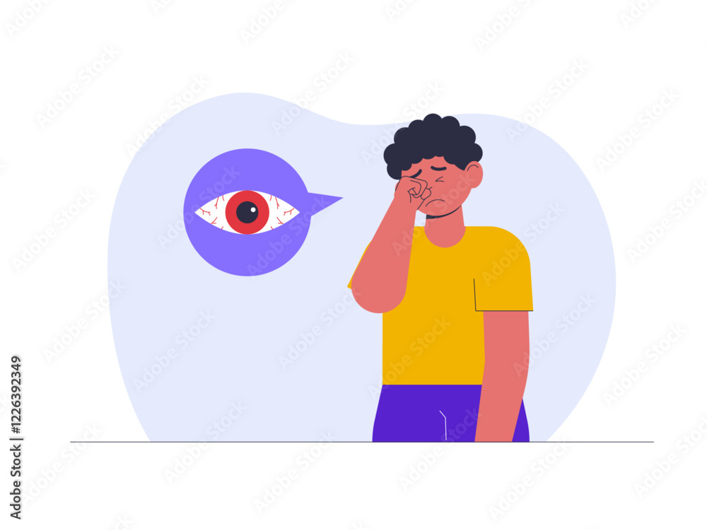Obraz premium Eye disorder illustration. Healthy problems illustrations. Flat vector illustrations