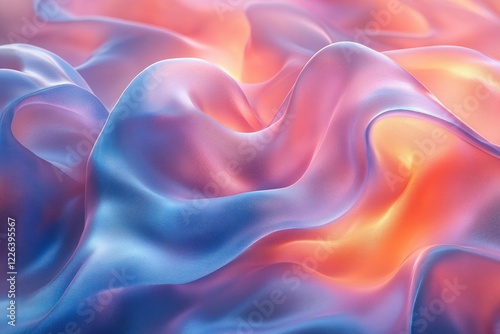 Fluid Abstract Background Frame in Pastel Pink and Blue with Glossy Texture