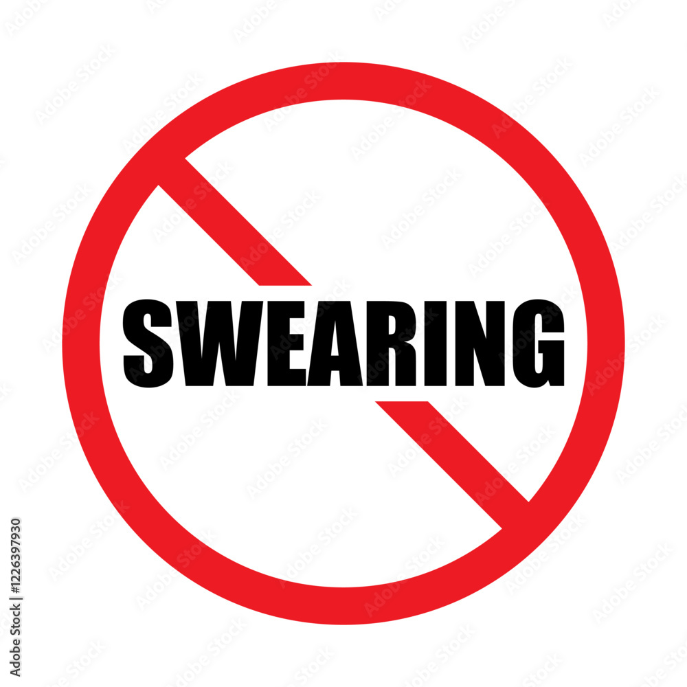 Vector No Swearing Sign on White Background Vector No Swearing Sign on White Background
