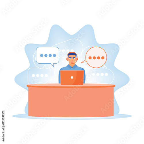 Customer support agents respond to client inquiries on laptops.