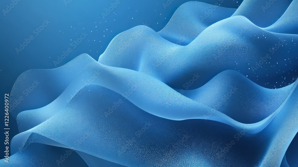 Obraz premium Abstract Shimmering Blue Particle Waves: A Dynamic and Elegant Design