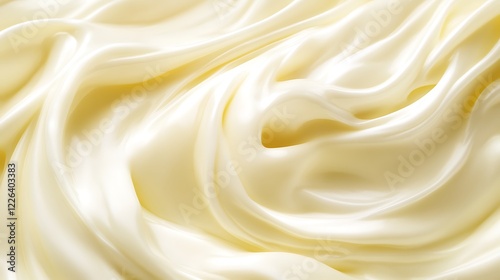 Creamy swirls of delicious pale yellow substance photo