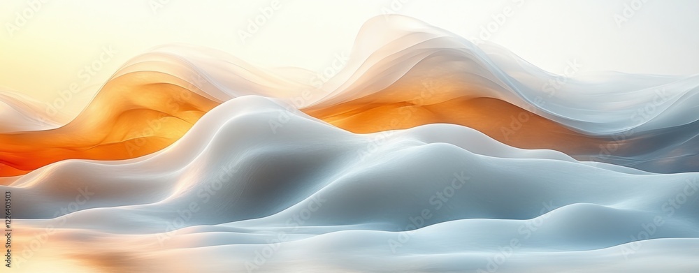 Fototapeta premium Abstract Minimalist White Wave Background Design with Soft Illumination and Flowing Forms