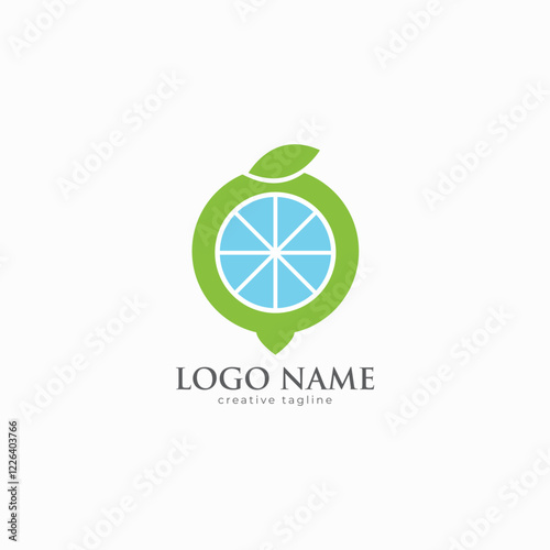Abstract lemon logo fully editable vector template