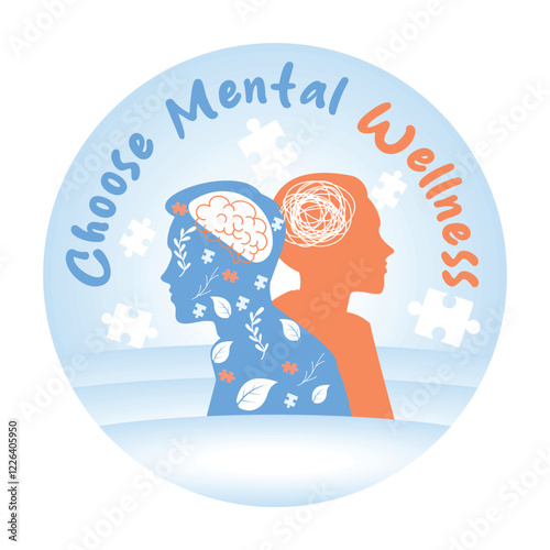 Mental awareness and psychological health banner.