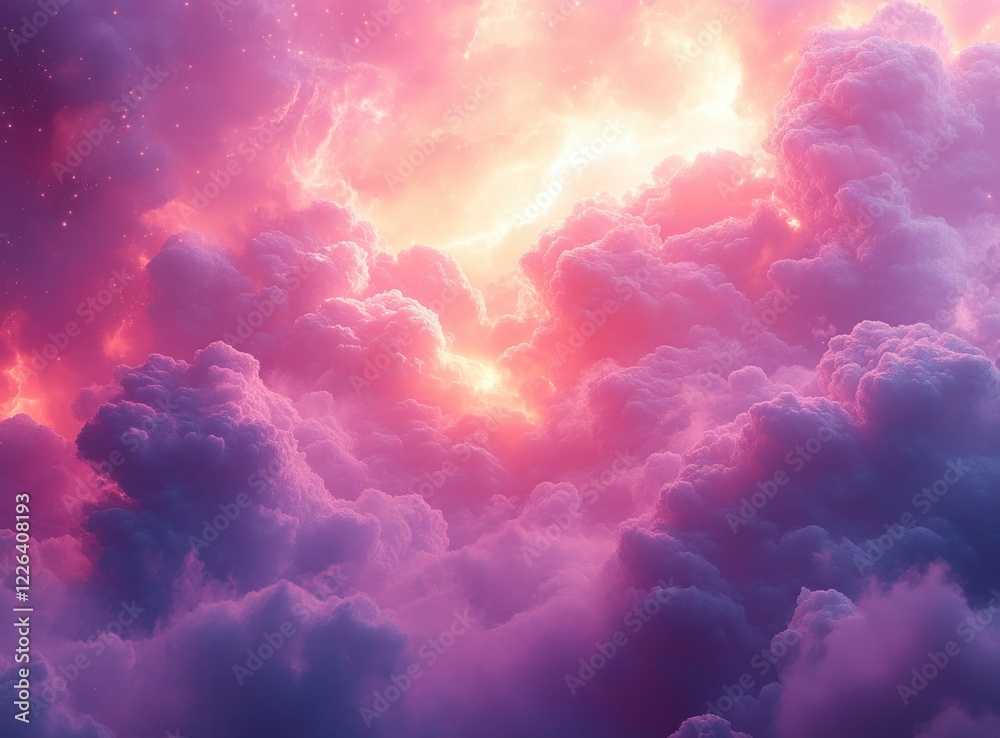 Fototapeta premium Pastel Abstract Cloud Pattern Seamless Background Soft Pink Purple Modern Minimalism