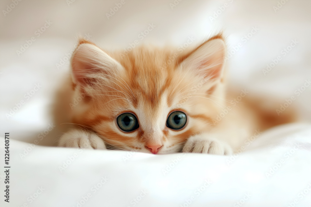 Cute kitty cat isolated on white background. Cute kitty cat isolated on white background.