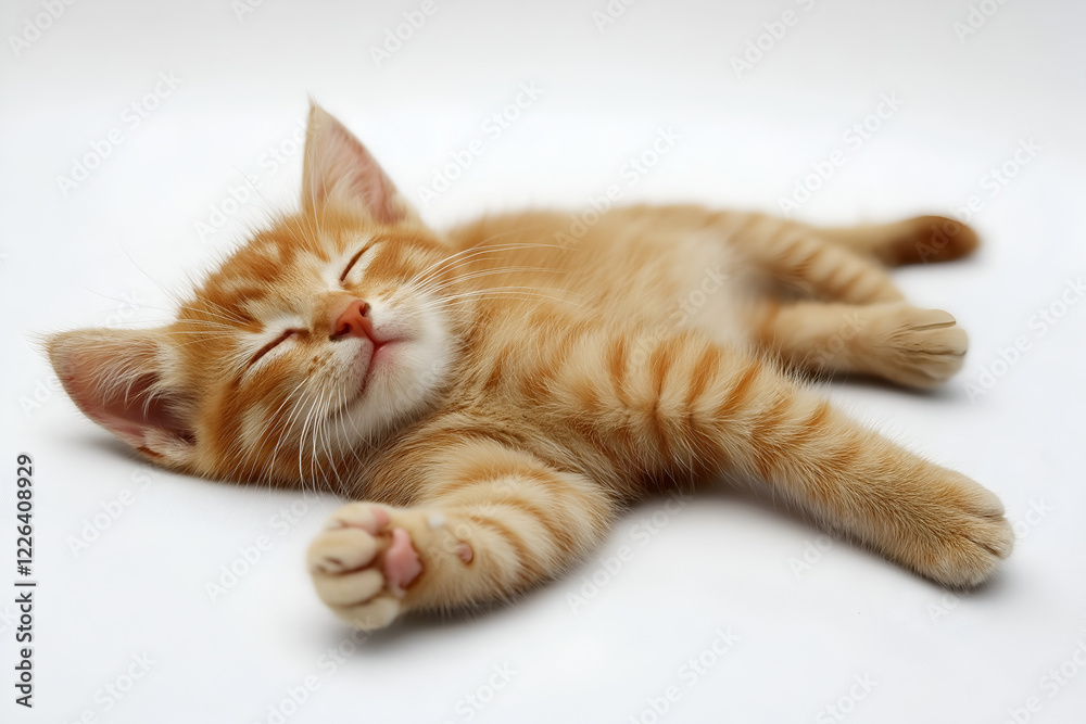 Cute kitty cat isolated on white background.