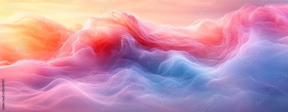 Obraz premium Abstract Soft Flowing Lines Background in Pastel Colors Watercolor Style