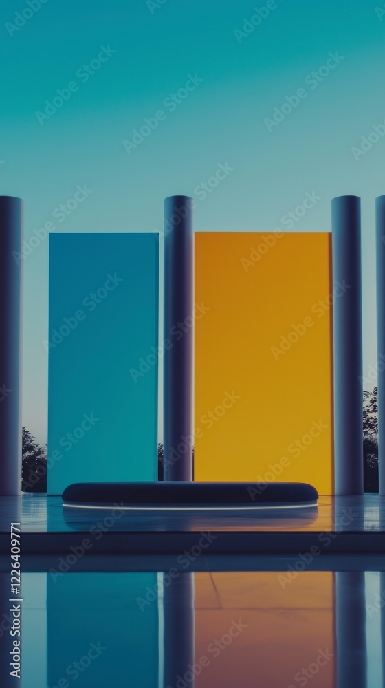 Obraz premium Abstract Modern Architecture Colorful Panels Minimalist Design