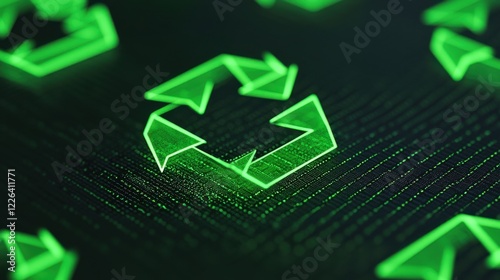 Renewable Energy Sustainability Climate Change concept. Interconnected Renewable Energy Sources with Glowing Futuristic Visualisation