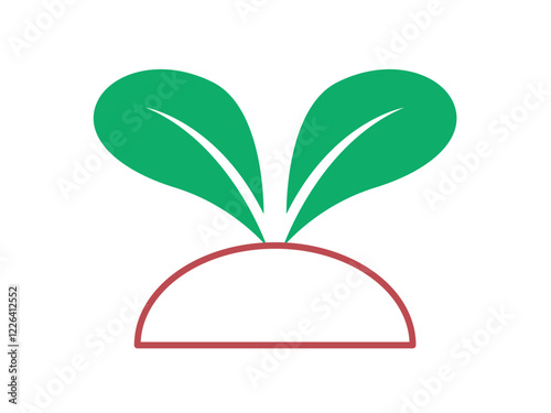 Plant shoots icon. Farming and gardening icon. Flat outline icon concept.