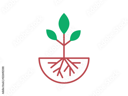 Roots icon. Farming and gardening icon. Flat outline icon concept.