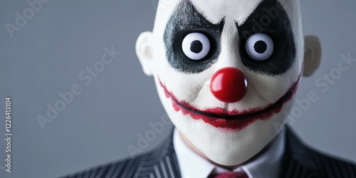 fraud concept with clown in a business suit photo