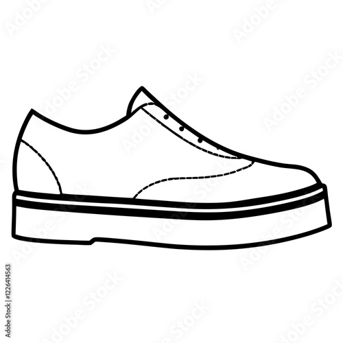 Minimalist Platform Shoe Silhouette on White