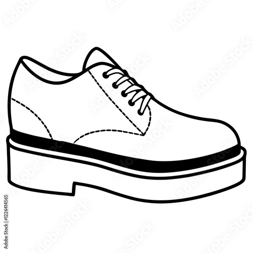 Minimalist Platform Shoe Silhouette on White