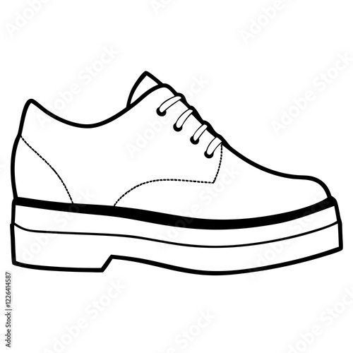 Minimalist Platform Shoe Silhouette on White