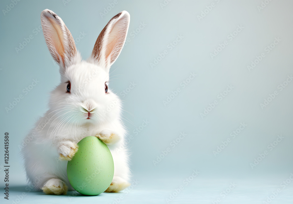 Obraz premium easter card, easter bunny with eggs, easter eggs and flowers, easter eggs in a basket, easter eggs and flowers on a white background, easter wall paper and background for social media 