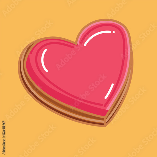 love-shaped soft cake for valentine-themed design element