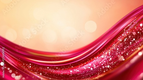 A vibrant, flowing wave of shimmering pink and gold, creating a dreamy, abstract background with sparkling elements.