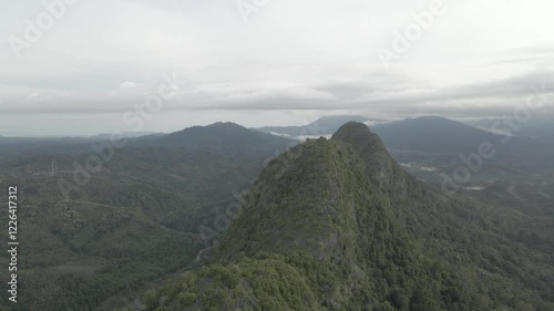 The aerial view of Bukit Batu Langara in Hulu Sungai Selatan Regency, South Borneo, Indonesia
 photo