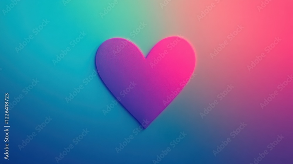A vibrant, gradient heart shape against a colorful background, symbolizing love and affection. A vibrant, gradient heart shape against a colorful background, symbolizing love and affection.