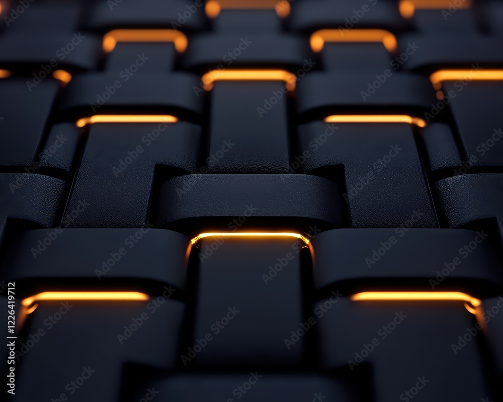 Obraz premium Abstract texture featuring woven patterns with glowing highlights for digital designs.