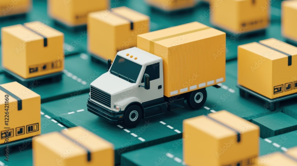 Obraz premium Supply Chain Logistics Disruption concept. Digitized Logistics Visualizing the Interconnected Flow of Goods and Data