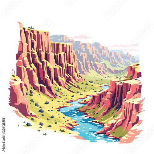 a river flowing through a canyon in the desert