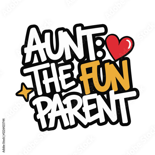 Aunt Goals Typography T-Shirt Design with Heart Icon