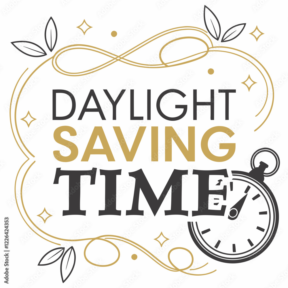Fototapeta premium DAYLIGHT SAVING TIME silhouette vector illustration