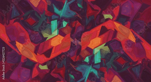 Vibrant Kaleidoscope of Color and Form: A dynamic explosion of abstract shapes and a diverse array of hues merge, presenting a kaleidoscopic experience. 