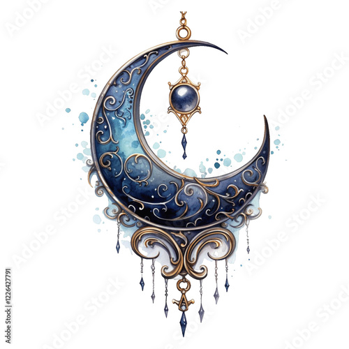 Dark Fairy Fantasy Clipart Vector Illustration – Mysterious Gothic Enchanted Magic Aesthetic
