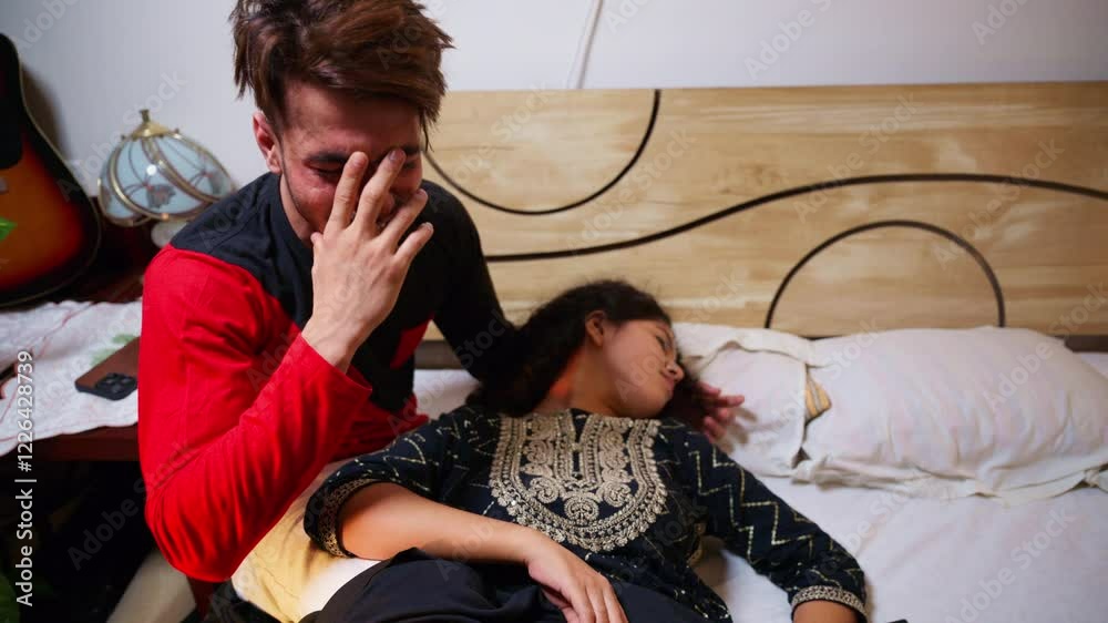 Man crying of tragedy lady passed away