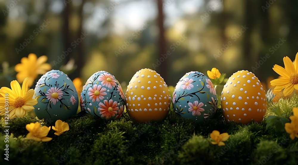 Beautiful view of colorful Easter eggs Beautiful view of colorful Easter eggs