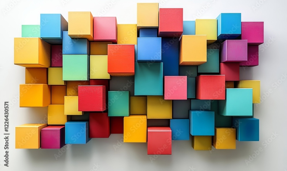 Colorful cubes, 3d render, Generative AI Colorful cubes, 3d render, Generative AI