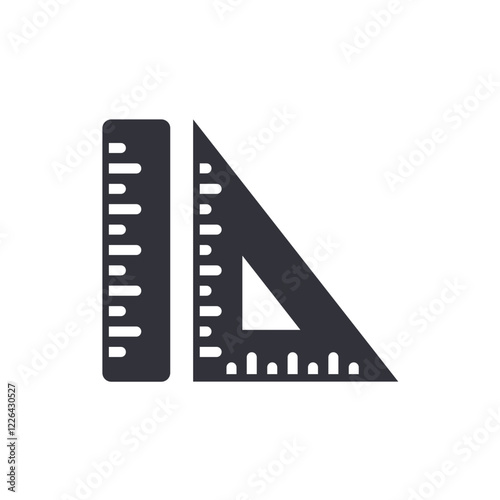 Ruler solid icons, minimalist vector illustration ,simple transparent graphic element .Isolated on white background