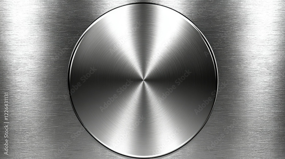 Oval Brushed Metal Plate On Textured Background Oval Brushed Metal Plate On Textured Background