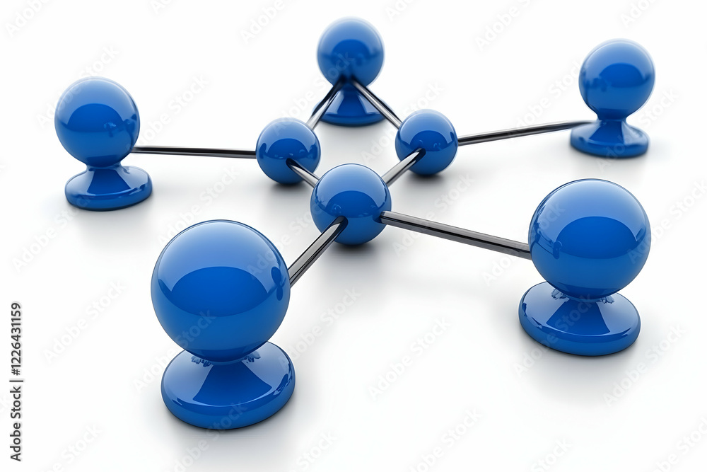 Global network connection, blue spheres Global network connection, blue spheres