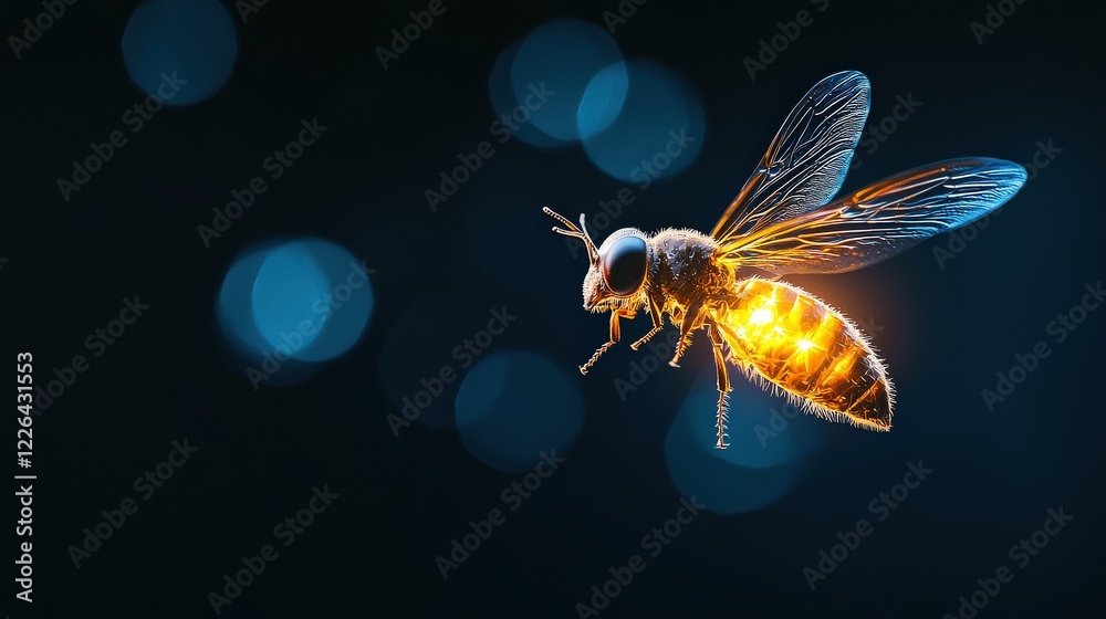Fototapeta premium A symbolic glowing Firefly indicating in World Wildlife Day concept