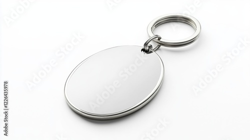 Blank Oval Key Ring for Custom Branding on White Background