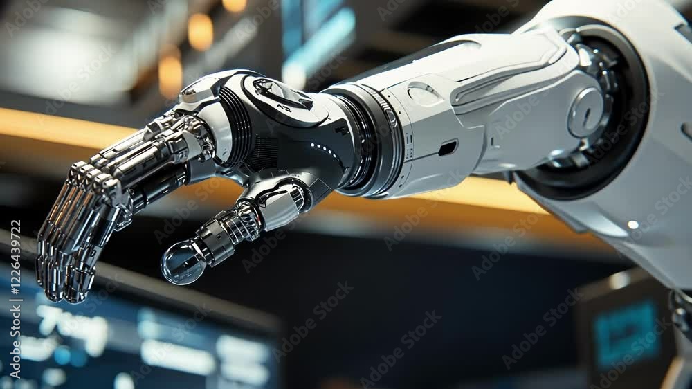 Advanced robotic arm performing precise operations in a high tech ...