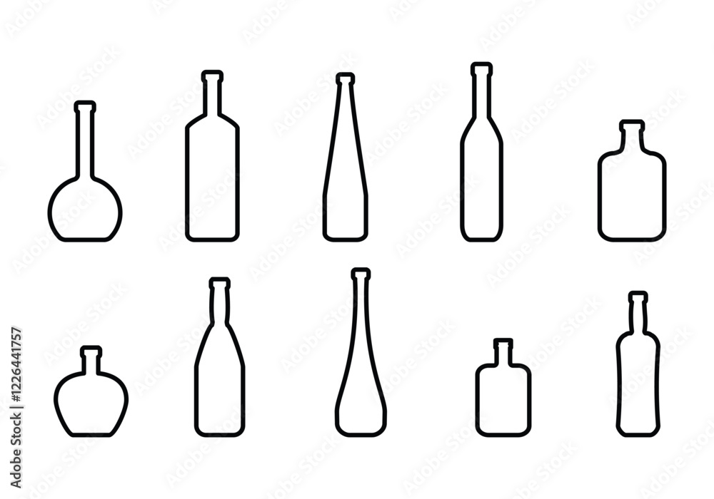 Bottle icon set. bottle vector logo design